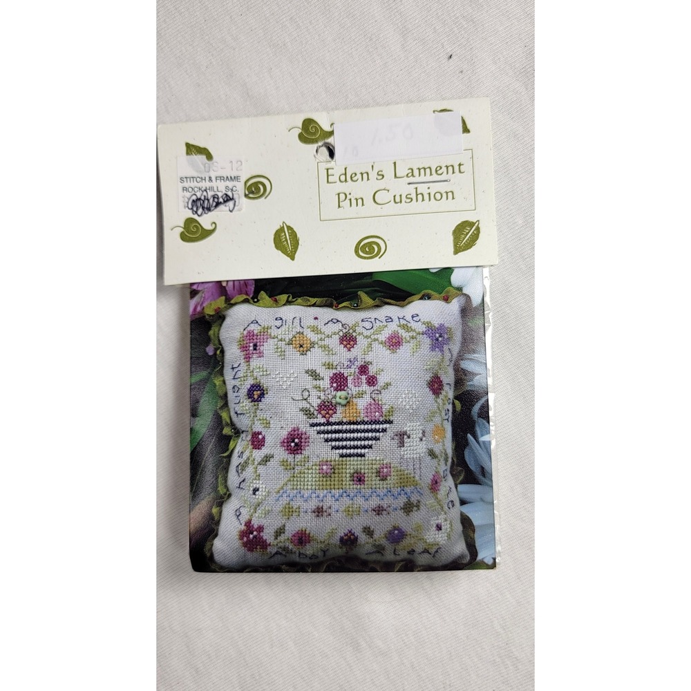 Shepherd's Bush Eden's Lament Pin Cushion Cross Stitch Kit Linen Floss Beads